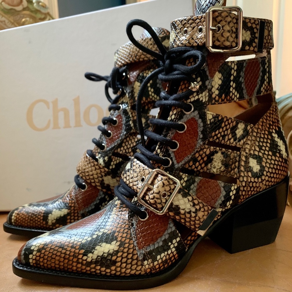 Authentic Chloe Rylee Python Embossed Leat…